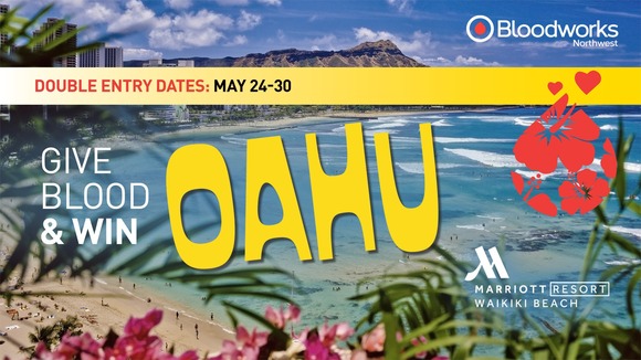 Donate Blood in May and Enter to Win a Trip for 2 to Oahu